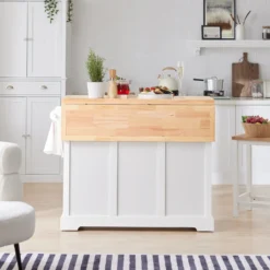 SoBuy FKW71-WN Kücheninsel Küchenwagen Mit Erweiterbarer Arbeitsplatte Küchenschrank Servierwagen Holz Weiß BHT Ca.: 115x92x46-71cm -Perfekter Küchenladen 016d7c5ecaebad2a738b057b330babe7