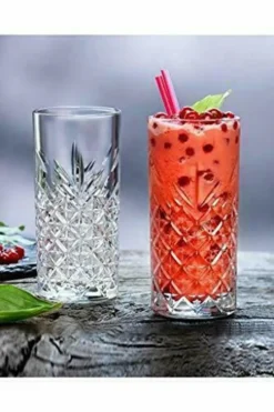 Pasabahce Timeless 520205 Longdrink Glas Wassergläser Kristall Design 4´er Set Transparent 365 Ml -Perfekter Küchenladen 06fb601a0630459f07c7117b9d7c170d