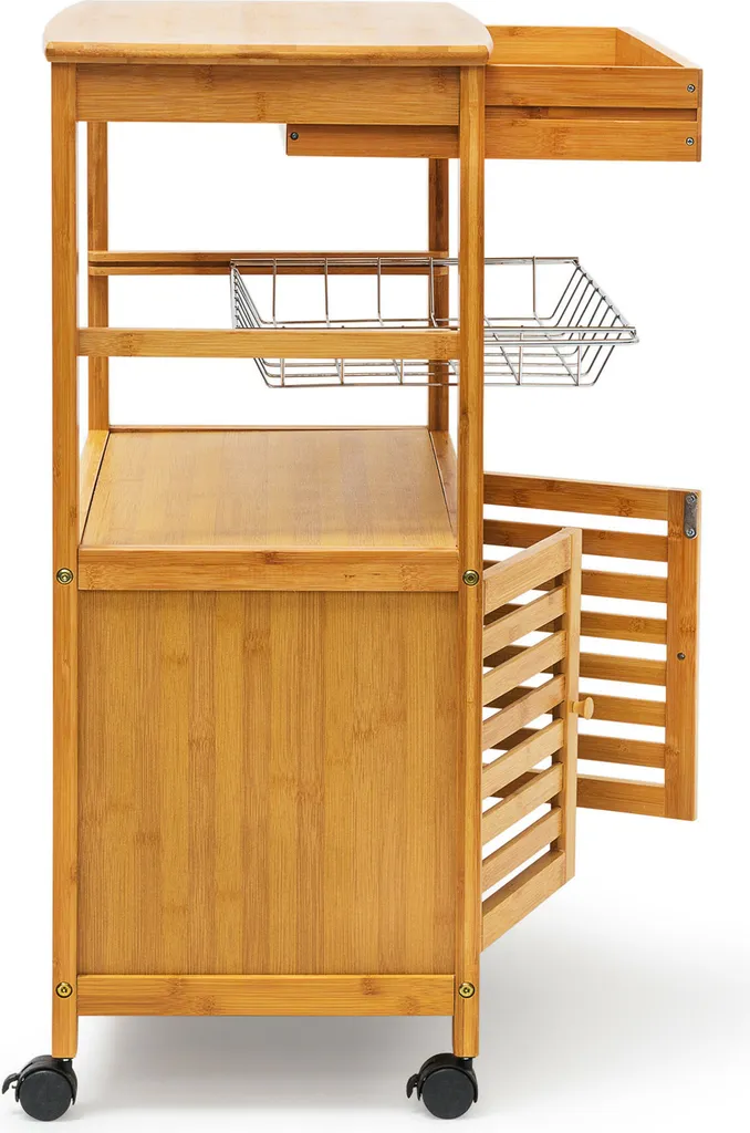 Relaxdays Küchenrollwagen JAMES XL Mit Schrankfach 6 Relaxdays Küchenrollwagen JAMES XL Mit Schrankfach – Bild 4