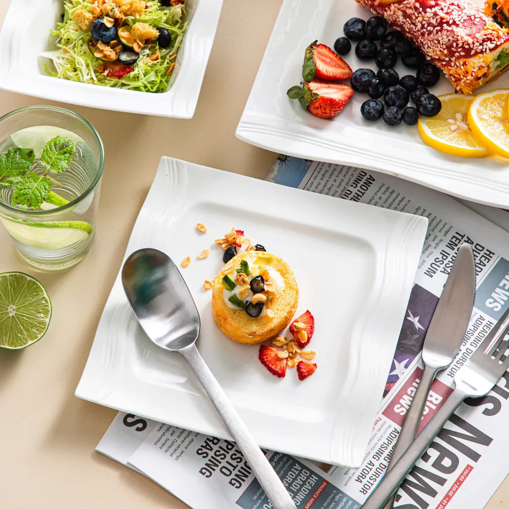 MALACASA, Serie Mario, Cremeweiß Porzellan Tafelservice 28 Tlg. Set Geschirrset Kombiservice Mit Dessertteller, Speiseteller, Suppenteller, Müslischalen, Servierplatte, Salz- Und Pfefferdosen 5 MALACASA, Serie Mario, Cremeweiß Porzellan Tafelservice 28 Tlg. Set Geschirrset Kombiservice Mit Dessertteller, Speiseteller, Suppenteller, Müslischalen, Servierplatte, Salz- Und Pfefferdosen – Bild 3