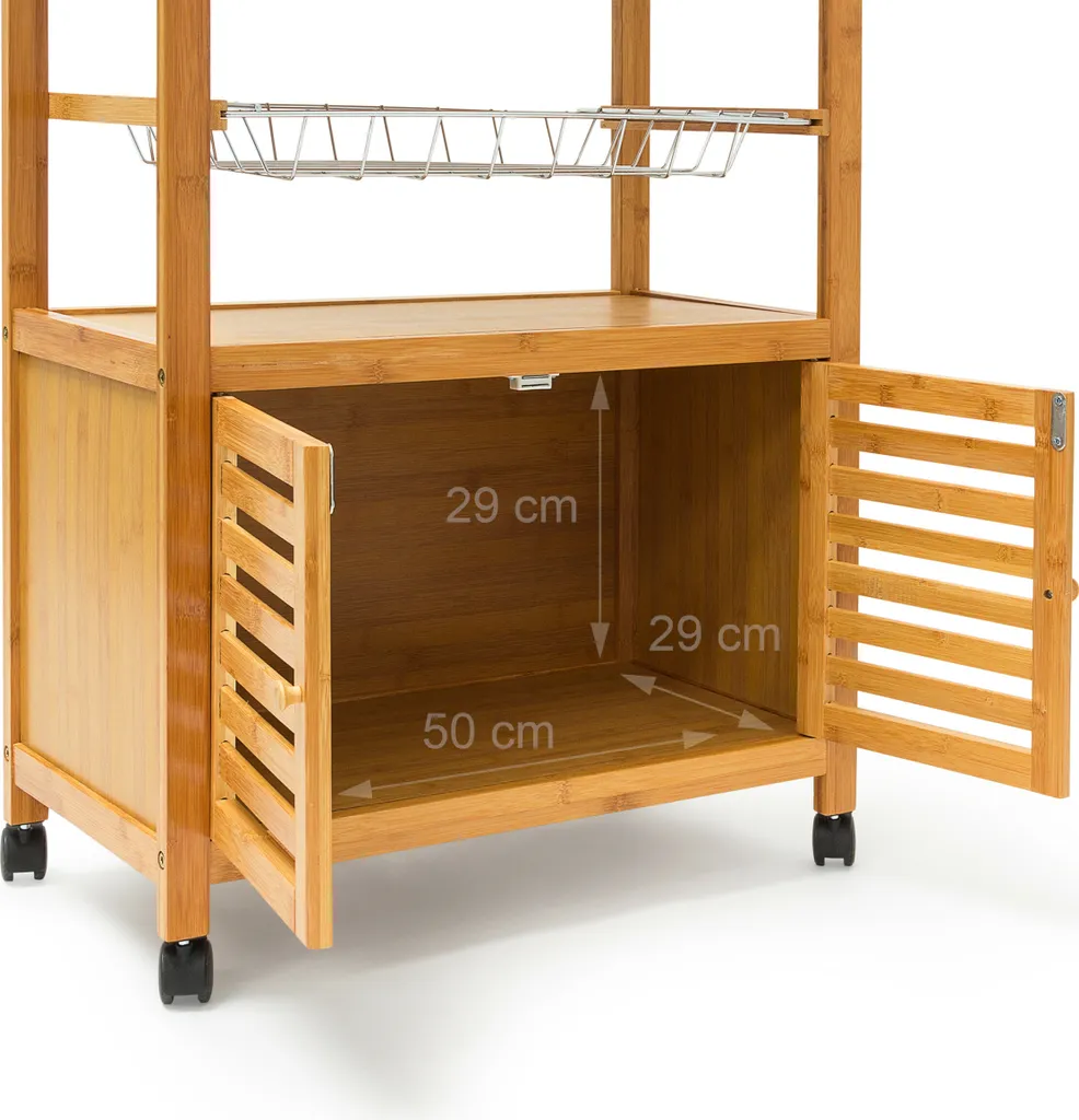 Relaxdays Küchenrollwagen JAMES XL Mit Schrankfach 3 Relaxdays Küchenrollwagen JAMES XL Mit Schrankfach