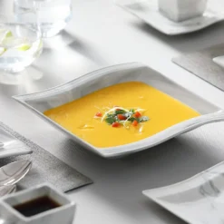 MALACASA, Serie Flora, 60 Tlg. Marmor Porzellan Geschirrset Kombiservice Tafelservice Mit Je 12 Kaffeetassen, 12 Untertassen, 12 Dessertteller, 12 Suppenteller Und 12 Flachteller -Perfekter Küchenladen 1294d38c957b7507885a4e5461b29ad3