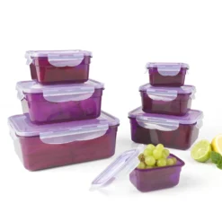 GOURMETmaxx Frischhaltedosen Klick-it 28-tlg. In Lila Frischhaltedosen Set Klick-It Gefrierdosen Lunchbox Brotdose 14 Stück Lila -Perfekter Küchenladen 13917315d1f42ec848e51c4e82796dad