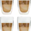 Latte Macchiato-Gläser 400ml Doppelwandig Isolierglas Extra Lang Warmhaltend Maße ≈9 X 14cm (4 Stück) -Perfekter Küchenladen 1d33ed196dfcb57e91b0ef4a9aec62ce