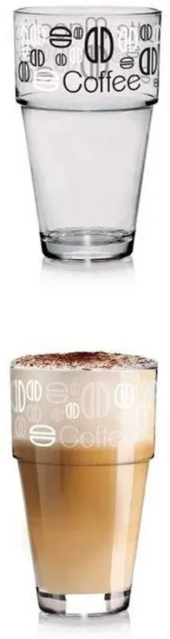 Latte-Macchiato Glas, Glas-Becher Mit Aufdruck, Spülmaschinengeeignete Kaffee-Gläser, 6er Set, Von James Premium® -Perfekter Küchenladen 1dcc422082f5c3bc7a3b9cba648b6504