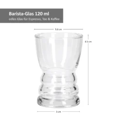 6tlgSet Barista-Gläser Espresso Tee Kaffee 120ml Glas Theke Mini-Bar Servier-Geschirr Tafel Gastro -Perfekter Küchenladen 26f093f43d8f5d23a730b09824a9f6d4