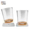 SILWY - 2 X Trinkbecher Mit Magnetboden - Hub Orange - Inkl. 2 Nano-Gel-Pads - 0,25l