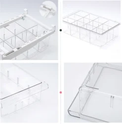 8 Gitter Lebensmittel Frisch Aufbewahren Kühlschrank Aufbewahrungsbox Lebensmittelbehälter Frischhaltedosen Transparent 20*30.5*9.5cm -Perfekter Küchenladen 2c8999d67dc957864eb194df793a96db