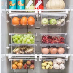 8 Gitter Lebensmittel Frisch Aufbewahren Kühlschrank Aufbewahrungsbox Lebensmittelbehälter Frischhaltedosen Transparent 20*30.5*9.5cm -Perfekter Küchenladen 2e628749f3d3496ebc544d49cb7753ad