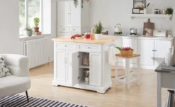 SoBuy FKW71-WN Kücheninsel Küchenwagen Mit Erweiterbarer Arbeitsplatte Küchenschrank Servierwagen Holz Weiß BHT Ca.: 115x92x46-71cm -Perfekter Küchenladen 30fb0ff2db2045f86244304e76bc1da2