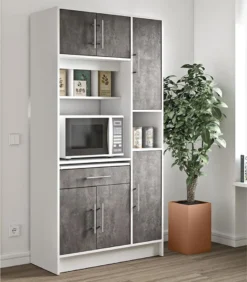 Küchenbuffet Buffetschrank Mit 5 Türen & 1 Schublade - Weiß & Beton - MADY -Perfekter Küchenladen 3338b0844eddb7aa15b80815933dab16