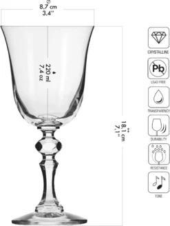 KROSNO Krista Kleine Rotweingläser, 6er-Set, 220 Ml -Perfekter Küchenladen 3427006fb051c17bf5db21db1d8fa36f