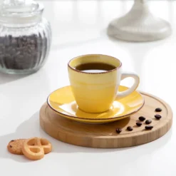 Kaffeeservice Steinzeug, Vancasso BONITA 12 Teiliges Kaffeeset, Cappuccino Tassenset Für 6 Personen, Tassen Und Untertassen -Perfekter Küchenladen 347b48b53a851b888334949a14d759c4