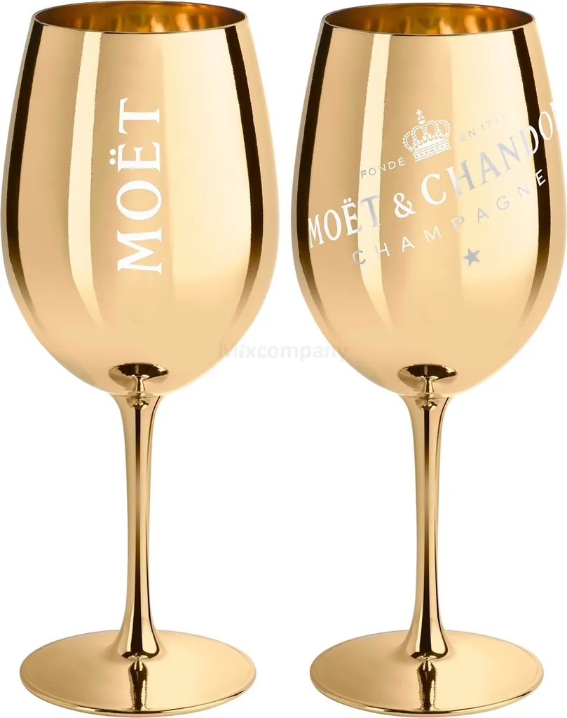 Moet & Chandon Champagne Champagner Glas Gläser Set - 2er Set Gold 3 Moet & Chandon Champagne Champagner Glas Gläser Set - 2er Set Gold