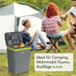 MAXXMEE Kühlbox - Wahlweise Via Netzkabel Oder KFZ-Anschluss - 22l Volumen - Grau/limegreen Kühlbox Camping Kühlschrank 22L Auto 12V 230V Thermobox Elektrisch Picknick Grau -Perfekter Küchenladen 35cad74ad44f552ff81634ddb78f458e