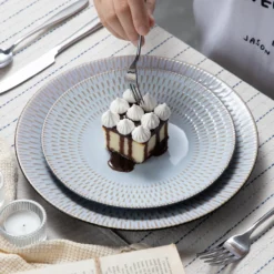 Kombiservice Steinzeug, Vancasso PLUVO Tafelservice, 16-teiliges Ess Geschirrset Mit Je 4 Speisetellern, Kuchentellern, Schalen Und Tassen Für 4 Personen -Perfekter Küchenladen 3b31043b48eceba82c675d1d794d526d