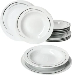 Mambo-Cat Kaffee-Tasse Porzellan-Becher Geschirr-Set Schüssel Bowl-Schale Tafel-Zubehör Suppen-Schälchen Speise-Teller Käse-Wurst Ess-Platte Frühstücks-Buffet Brunch Kuchen-Dessert Home Streifen-Grau Schwarz-Creme Kombi-Service Sechs-Personen 11 Mambo-Cat Kaffee-Tasse Porzellan-Becher Geschirr-Set Schüssel Bowl-Schale Tafel-Zubehör Suppen-Schälchen Speise-Teller Käse-Wurst Ess-Platte Frühstücks-Buffet Brunch Kuchen-Dessert Home Streifen-Grau Schwarz-Creme Kombi-Service Sechs-Personen -Perfekter Küchenladen 3d4d45593f3714bde53bf44580a7525a