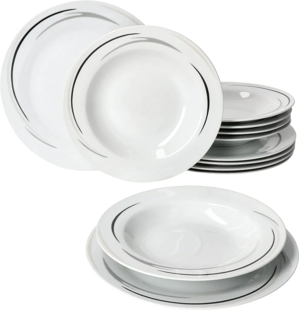 Mambo-Cat Kaffee-Tasse Porzellan-Becher Geschirr-Set Schüssel Bowl-Schale Tafel-Zubehör Suppen-Schälchen Speise-Teller Käse-Wurst Ess-Platte Frühstücks-Buffet Brunch Kuchen-Dessert Home Streifen-Grau Schwarz-Creme Kombi-Service Sechs-Personen 5 Mambo-Cat Kaffee-Tasse Porzellan-Becher Geschirr-Set Schüssel Bowl-Schale Tafel-Zubehör Suppen-Schälchen Speise-Teller Käse-Wurst Ess-Platte Frühstücks-Buffet Brunch Kuchen-Dessert Home Streifen-Grau Schwarz-Creme Kombi-Service Sechs-Personen – Bild 3