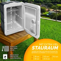Tillvex Kühlbox Elektrisch 40L Grau Mit Rollen | Mini-Kühlschrank 230 V Und 12 V Für KFZ Auto Camping | Kühlt & Wärmt | ECO-Modus -Perfekter Küchenladen 3d684523f6ff64fb5df90597f3711ba5