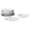 Tafelservice Palazzo 12tlg. - Weiß MitNachbildung-Kreisen In Grau Und Dunkelrot - Für 6 Personen -Perfekter Küchenladen 45cd36b4744af63d190801c3948ea6ab