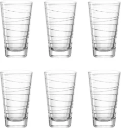 LEONARDO 019450 Vario Struttura Longdrinkbecher, Glas, 280 Ml, Klar (6 Stück) -Perfekter Küchenladen 46b7eb24875f15a4e8373c7fc4484c40