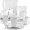 MALACASA, Serie Flora, 18 Tlg . Set Cremeweiß Porzellan Kaffeeservice Geschirrset Mit Je 6 Kuchenteller, 6 Tasse 220ml, 6 Untertasse Für 6 Personen -Perfekter Küchenladen 4932c30e3baf3b47e7166961eaafa4ce