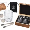 Whisky Geschenk-Set Mit 2 Gläsern, Eiswürfeln Aus Edelstahl, Zange, Samtbeutel In Einer Schönen Holzbox -Perfekter Küchenladen 4d63642650bc74b81550c574fe691c12