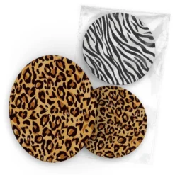 Itenga 40x Bierdeckel Rund Tiermuster Zebra Und Leopard -Perfekter Küchenladen 51a91cb7b9d199d0309454248d0dcf0d