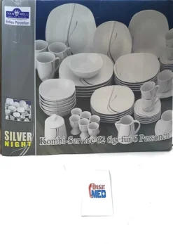 Van Well Kombiservice Silver Night 62-tlg 6 Personen, Tafel + Kaffee + Zubehör, Linien-Dekor 25 Van Well Kombiservice Silver Night 62-tlg 6 Personen, Tafel + Kaffee + Zubehör, Linien-Dekor -Perfekter Küchenladen 553653be6534b87af657350a7c03d8cc