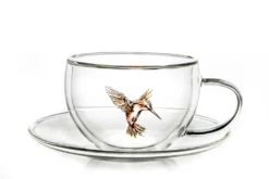 Creano 6er-Set Thermo-Tasses "Hummi" Für Tee/Latte Macchiato, Doppelwandig, Mit Kolibri-Muster | 250ml In Exklusiver Geschenkpackung -Perfekter Küchenladen 5541a7f90fa205521df429b841793929