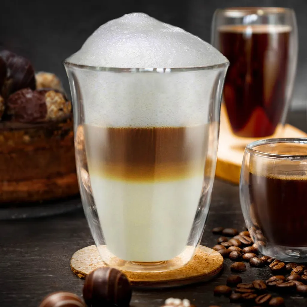 Creano Doppelwandige Gläser 250ml „DG-V“, 4er Set, Thermoglas Doppelwandig Aus Borosilikatglas, Kaffeegläser, Teegläser, Latte Gläser, Doppelwandgläser 4 Creano Doppelwandige Gläser 250ml „DG-V“, 4er Set, Thermoglas Doppelwandig Aus Borosilikatglas, Kaffeegläser, Teegläser, Latte Gläser, Doppelwandgläser – Bild 2