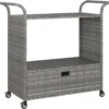 VidaXL Barwagen Mit Schublade Grau 100x45x97 Cm Poly Rattan -Perfekter Küchenladen 57c0a56b28374c71b719b557da3e725a