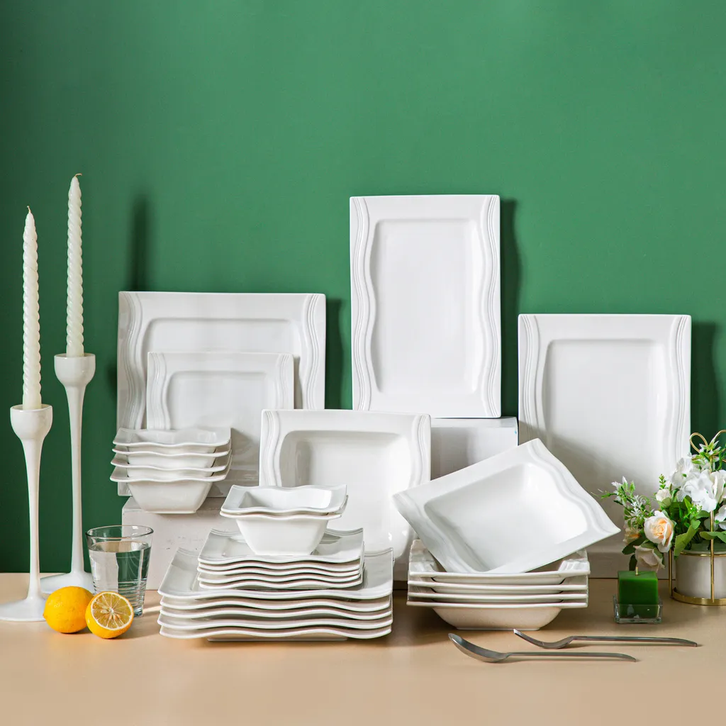 MALACASA, Serie Mario, Cremeweiß Porzellan Tafelservice 28 Tlg. Set Geschirrset Kombiservice Mit Dessertteller, Speiseteller, Suppenteller, Müslischalen, Servierplatte, Salz- Und Pfefferdosen 10 MALACASA, Serie Mario, Cremeweiß Porzellan Tafelservice 28 Tlg. Set Geschirrset Kombiservice Mit Dessertteller, Speiseteller, Suppenteller, Müslischalen, Servierplatte, Salz- Und Pfefferdosen – Bild 8