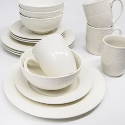 Porzellan Geschirr Set Weiß Für 4 Personen 16-teiliges Tafelservice Kombiservice -Perfekter Küchenladen 5ba92ed5a7435d22f118a4b6139c33fc