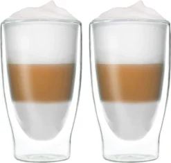Duos 2x 310ml Doppelwand Latte Macchiato Thermogläser - Set Mit Schwebe-Effekt, Auch Für Tee, Eistee, Säfte, Wasser, Cola, Cocktails Geeignet, DUOS By Feelino -Perfekter Küchenladen 5e68ca696e2d4fd231055d5e0e17fa29