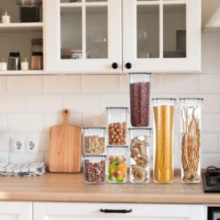 Lospitch 8er Set Vorratsdosen Müsli Behälter Mehl Nudel Schüttdose Pasta Lebensmittel -Perfekter Küchenladen 5f408b84d0877e27761e0241e299a5b0