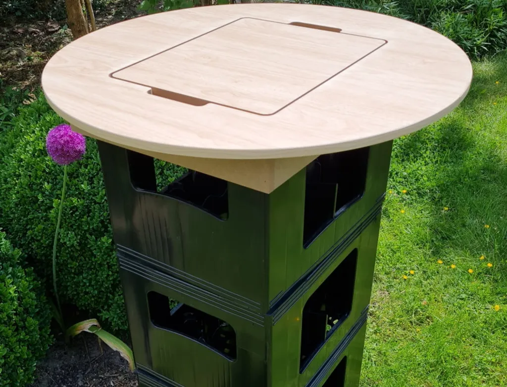 Bierkistentisch STANDARD Rund - Holzoptik 3 Bierkistentisch STANDARD Rund - Holzoptik