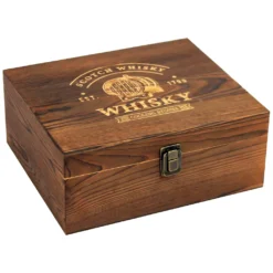 Whisky Geschenk-Set Mit 2 Gläsern, Eiswürfeln Aus Edelstahl, Zange, Samtbeutel In Einer Schönen Holzbox -Perfekter Küchenladen 62e95a1318c5e3db3ef9bcb74b9358b4