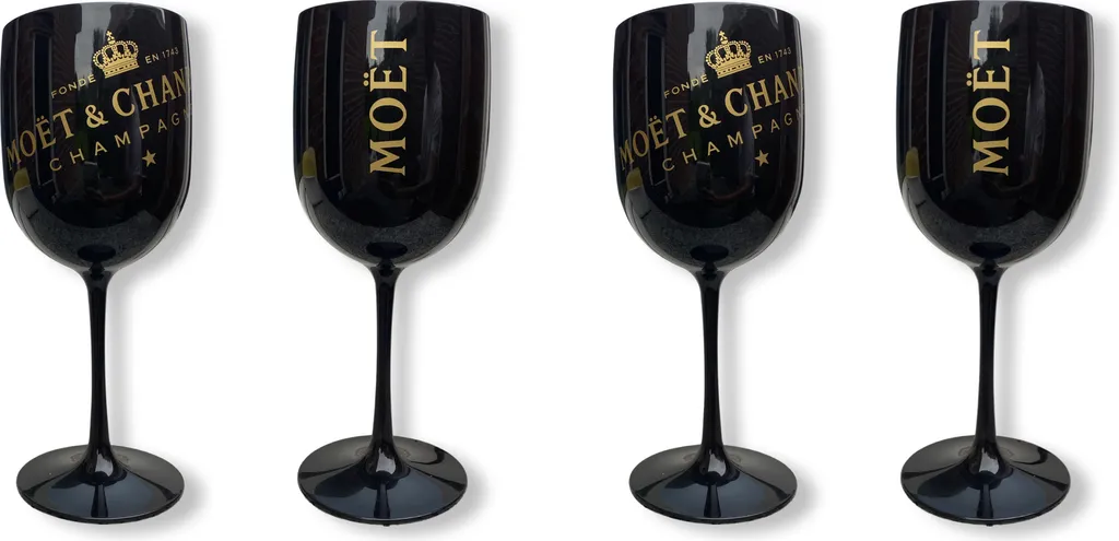 Moët & Chandon 4x Champagnergläser Champagner Gläser Set In Schwarz 3 Moët & Chandon 4x Champagnergläser Champagner Gläser Set In Schwarz