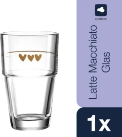 LEONARDO 043467 Solo Latte Macchiato Becher Mit Motiv Herzen, Glas, 410 Ml, Klar -Perfekter Küchenladen 69c89e0a69702d0e46aa7c78e64e3726