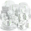 VEWEET Porzellan Tafelservice 'Aviva' 100-teilig Set, Kombiservice Mit Dessertteller, Speiseteller, Suppenteller, Müslischalen, Kaffeebecher, Kaffeetassen Set, Eierbecher, Milch- Und Zuckerset -Perfekter Küchenladen 6b1025858033083d8551858554c96768