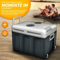 Tillvex Kühlbox Elektrisch 40L Grau Mit Rollen | Mini-Kühlschrank 230 V Und 12 V Für KFZ Auto Camping | Kühlt & Wärmt | ECO-Modus -Perfekter Küchenladen 6bea56d73dc6175b50b752a9c07eb812