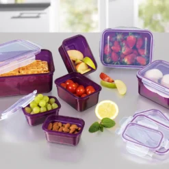GOURMETmaxx Frischhaltedosen Klick-it 28-tlg. In Lila Frischhaltedosen Set Klick-It Gefrierdosen Lunchbox Brotdose 14 Stück Lila -Perfekter Küchenladen 6f07b5b2253acef6d79fff5f95e75cc8