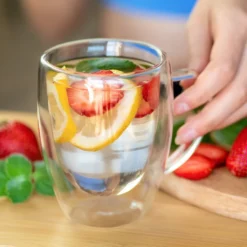 Wessper Doppelwandig Kaffeegläser Mit Henkel, 6 Stück X 350 Ml, Großes Hitzebeständiges Doppelwandglas, Thermogläser, Kaffeegläser Temperaturbeständig Mokkatassen, Teegläser, Latte Machiatto Gläser -Perfekter Küchenladen 7273f7e339402b164731e3ae54b349fb