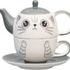 Tea For One / Teeset / Teeservice Sweet-Line Cat Face, Teekanne 400ml Mit Teetasse 200ml, Keramik -Perfekter Küchenladen 729bcbf2e58d006af92db2f2b14799e4