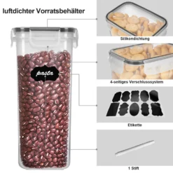 Lospitch 8er Set Vorratsdosen Müsli Behälter Mehl Nudel Schüttdose Pasta Lebensmittel -Perfekter Küchenladen 73dc360ff35e6d3a8d4c1dd9c51f02b9