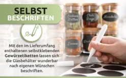 PORADA 12 Stapelbare Gewürzgläser Set 150ml Glasbehälter Mit Deckel Aufbewahrung Küche Gewürzdosen Vorratsdosen Glas Mit Deckel Aufbewahrungsgläser Küchenorganisation Aufbewahrung… -Perfekter Küchenladen 7842511bf94883786130b5a0c21f71b3