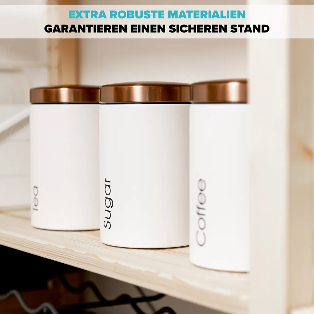 Lubur Premium Vorratsdosen Set - 3X Aufbewahrungsdose Für Lebensmittel - 1L Vorratsbehälter In Edlem Design Storage Jars - Pflegeleichte Vorratsdose Mit Deckel 8 Lubur Premium Vorratsdosen Set - 3X Aufbewahrungsdose Für Lebensmittel - 1L Vorratsbehälter In Edlem Design Storage Jars - Pflegeleichte Vorratsdose Mit Deckel – Bild 6