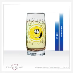 Trinkgläser Mit Lustigen Fruchtgesichtern 350ml (max. 400ml) Set 6 Teilig Aus Glas Bunt -Perfekter Küchenladen 885d6fe7f302956b8f3e8ef94fa8aa85