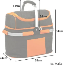 SVITA Picknickkorb 25l Thermo Einkaufskorb Mit Kühlfunktion Kühlbox Kühltasche Grau -Perfekter Küchenladen 89ab40ed9f8d67ca1685d033e41ce48f